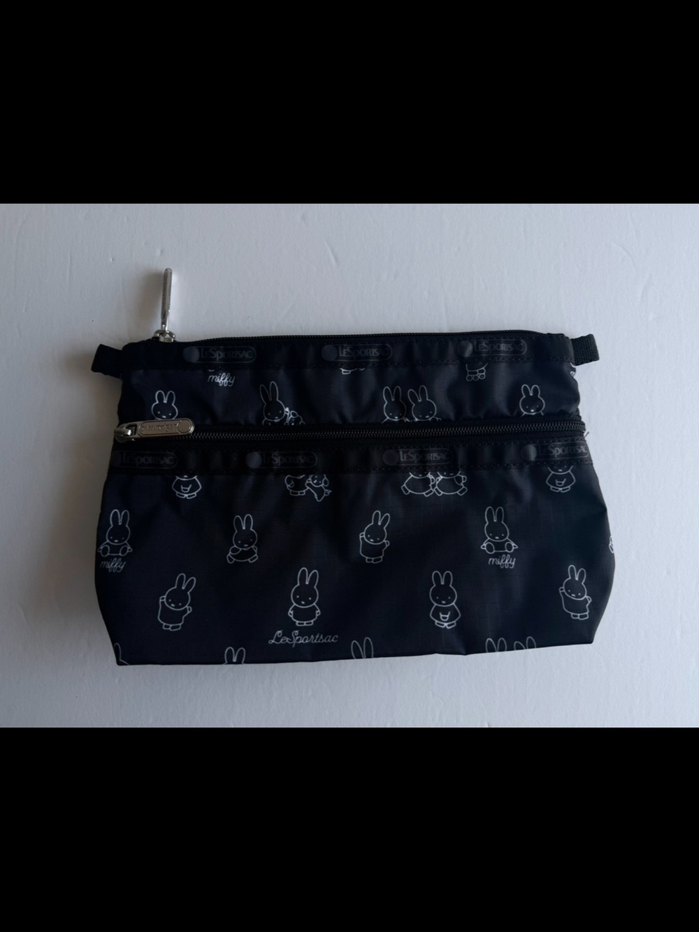 Lesportsac Cosmetic Clutch Miffy Black Stencil
